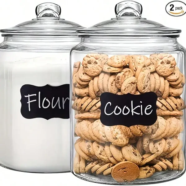 2 Glass Pantry Jars With Flip Lids